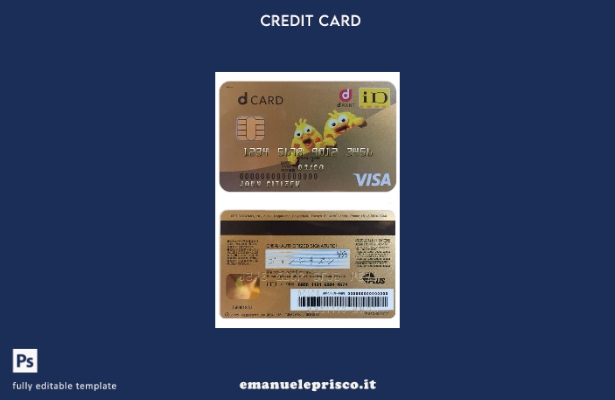 modello di carta visto clubcard punto D giapponese in stile verificato